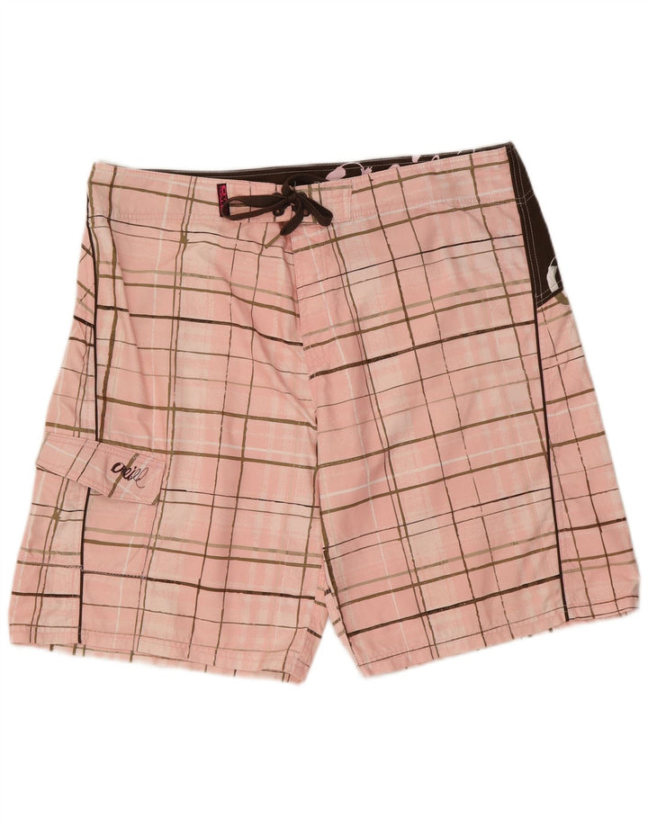 Shorts de natação masculino O'Neill XL rosa xadrez