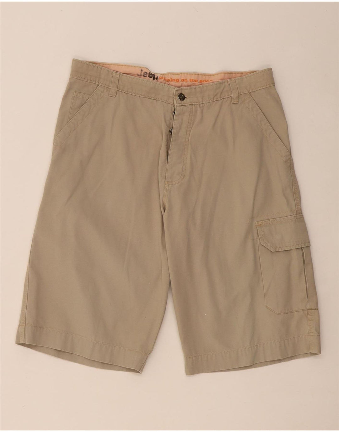 Shorts cargo masculino JEEP W33 algodão bege médio