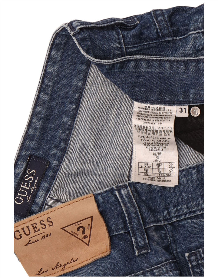 Guess Shorts jeans masculino W31 algodão azul médio