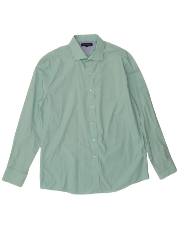 Camisa masculina Tommy Hilfiger tamanho 16 1/2 grande algodão verde