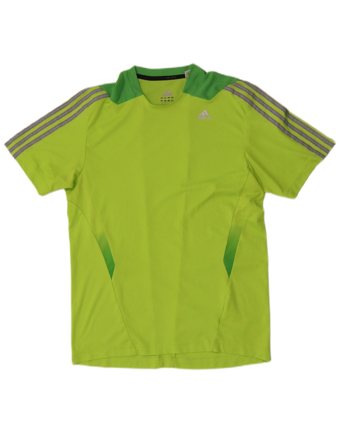 Camiseta masculina Adidas Climacool Top médio verde colorblock poliéster