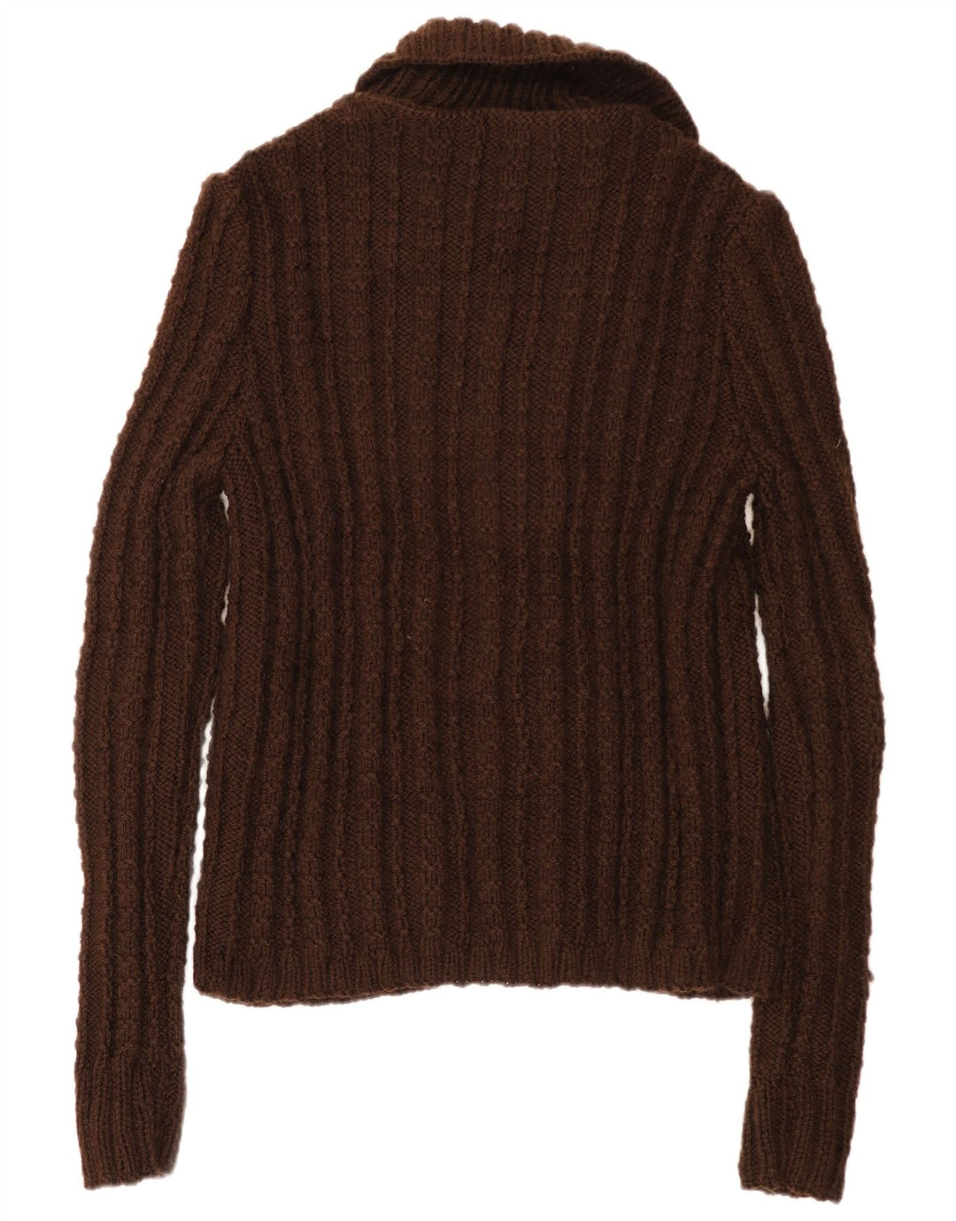 Suéter cardigã feminino vintage UK 18 XL marrom