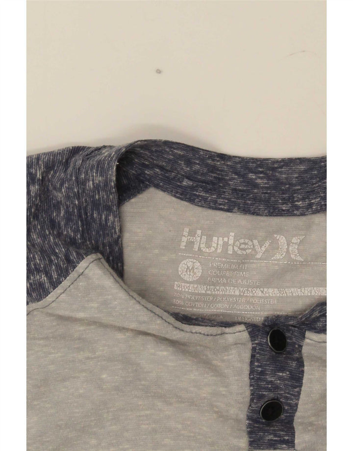 Camiseta masculina Hurley Premium Fit superior cinza médio poliéster colorblock
