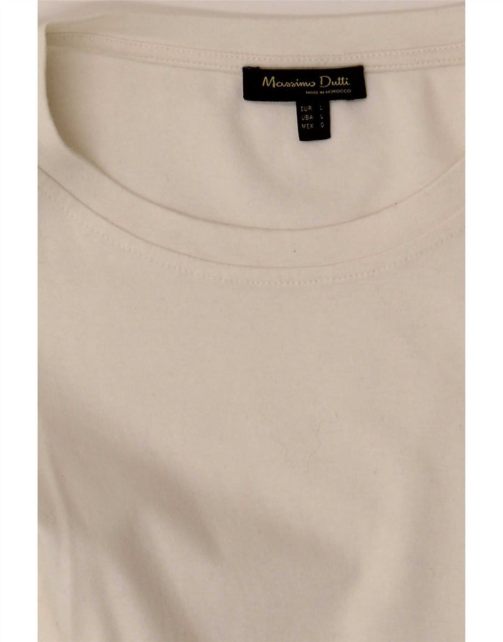 Camiseta feminina Massimo Dutti UK 14 grande branca