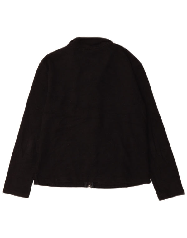 Jaqueta de lã feminina Marks & Spencer Reino Unido 12 poliéster preto médio