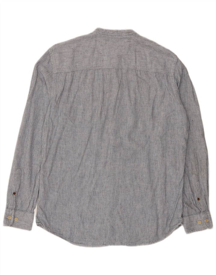 Camisa masculina JACK & JONES de algodão listrado azul médio