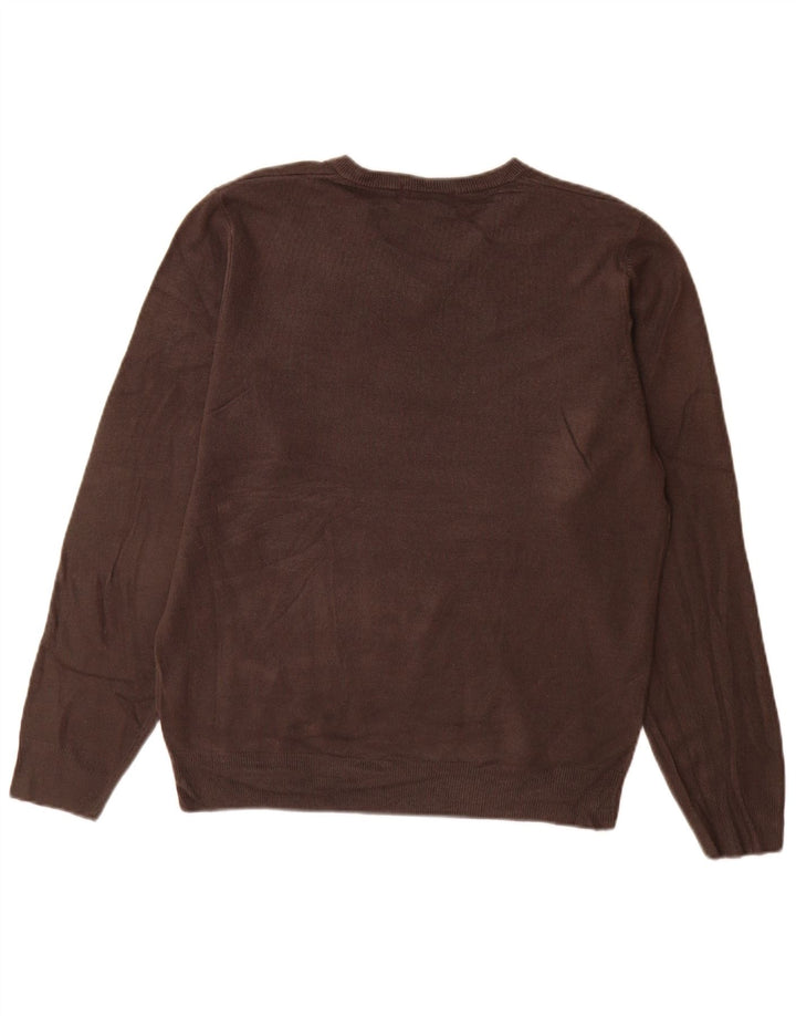 Suéter masculino Marks & Spencer Blue Harbor com decote em V cinza médio acrílico