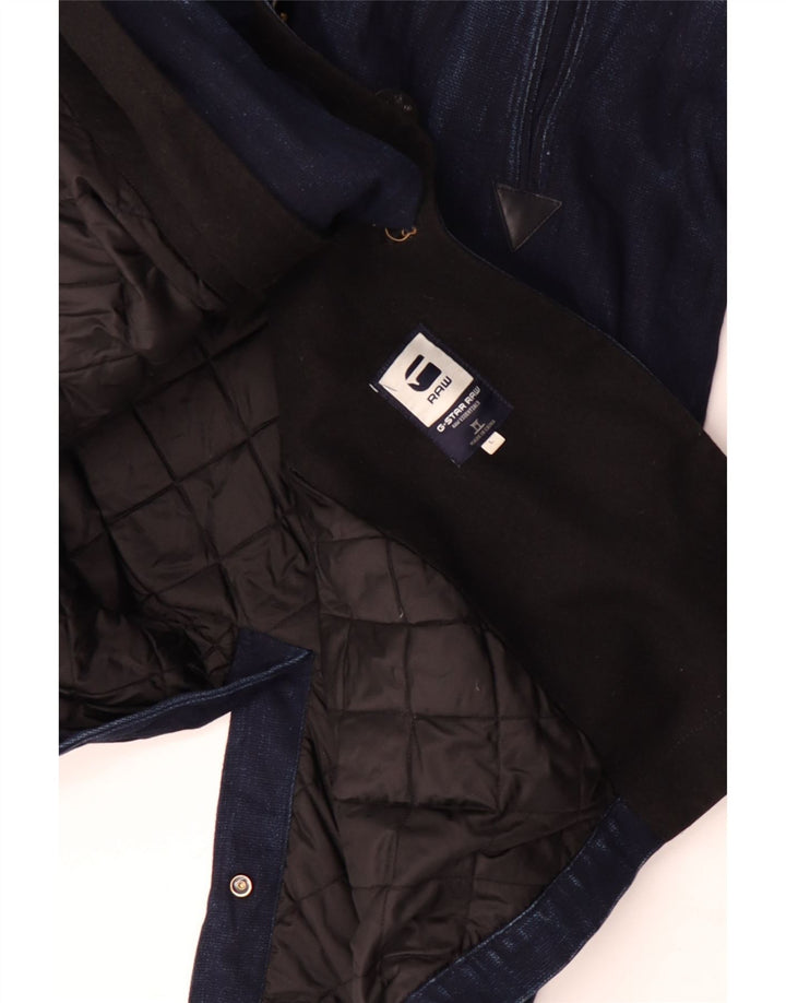 Casaco jeans masculino G-Star Raw com peito duplo Reino Unido 40 grande algodão azul marinho