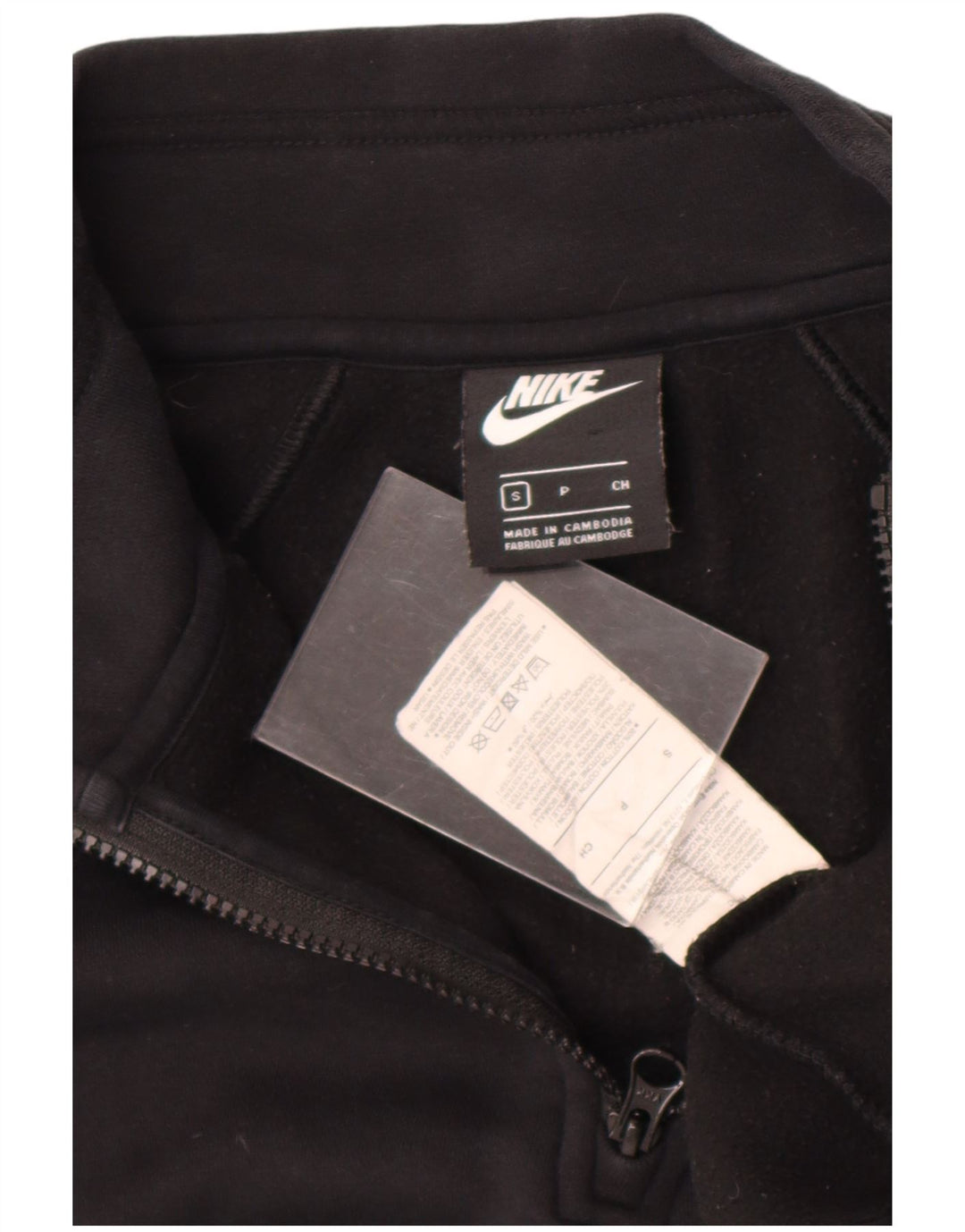 Suéter Nike feminino oversized gráfico com zíper e gola UK 10 pequeno preto