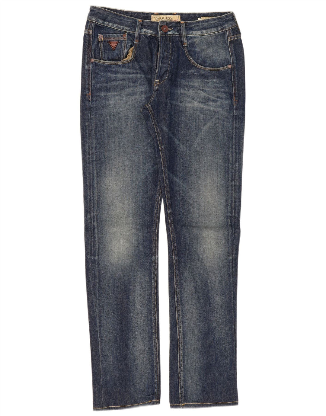 Guess Jeans retos femininos W30 L33 azul marinho algodão