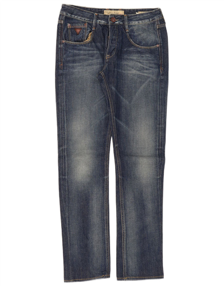 Guess Jeans retos femininos W30 L33 azul marinho algodão