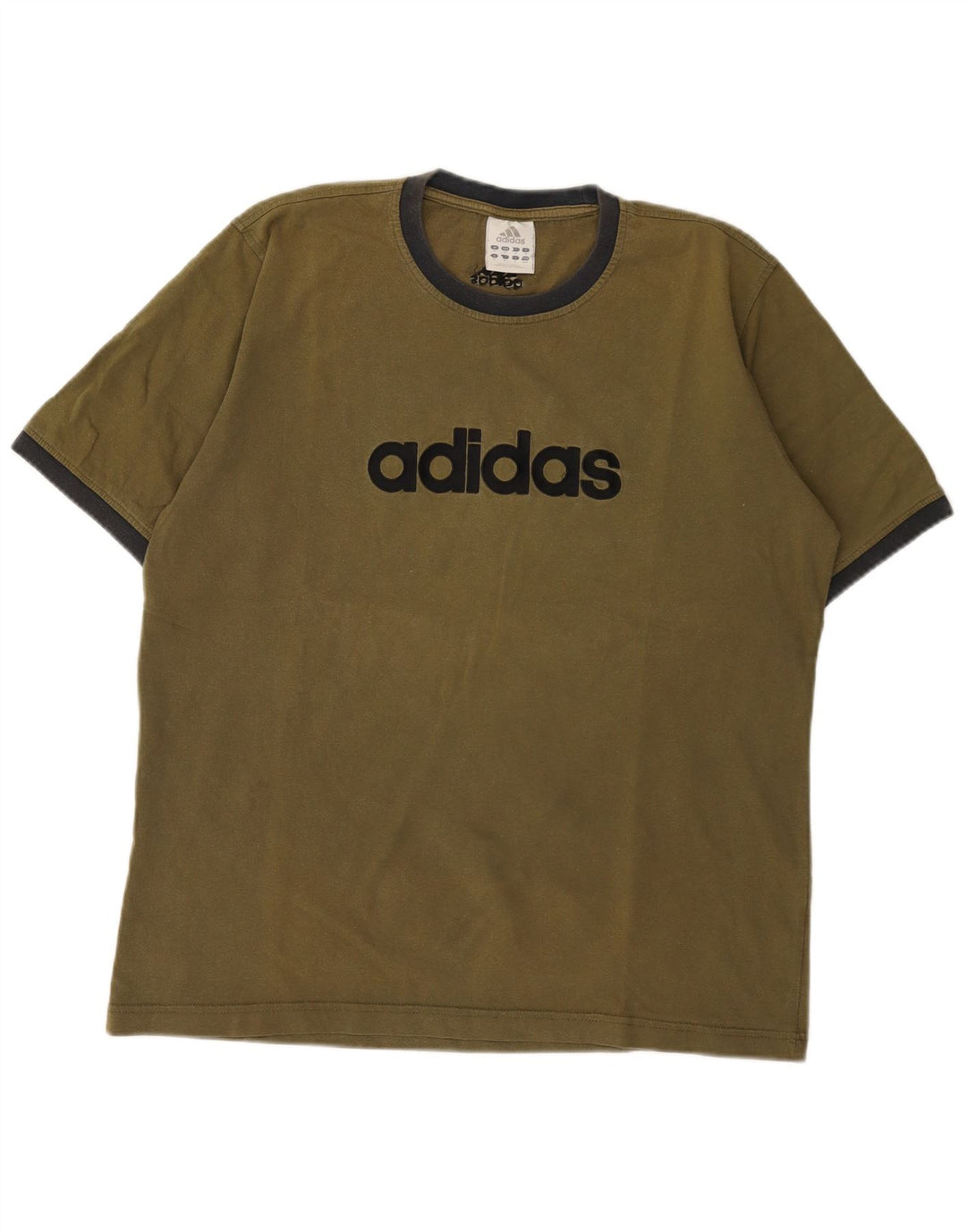Adidas Mens Graphic T-Shirt Top Médio Algodão Cáqui