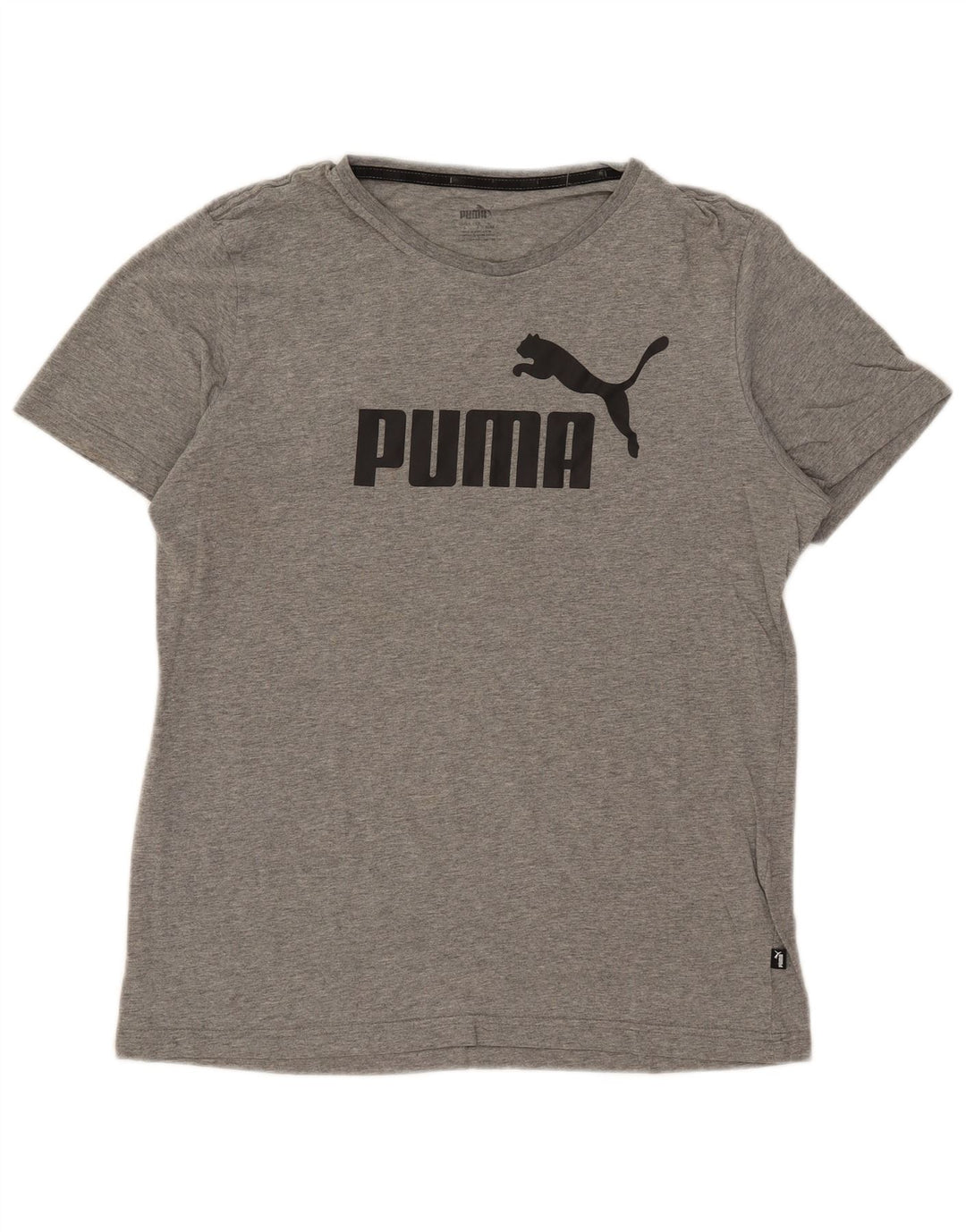 Camiseta masculina Puma Graphic Top grande algodão manchado cinza