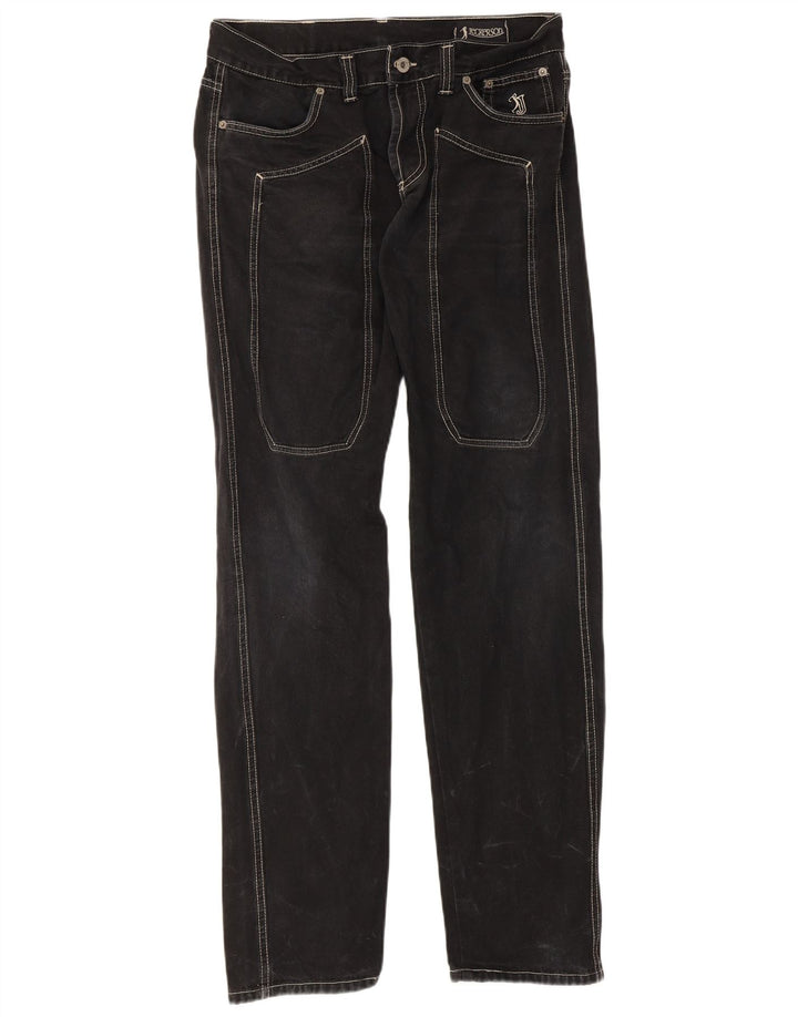 Jeckerson Mens Straight Jeans IT 48 Médio W32 L32 Algodão Preto