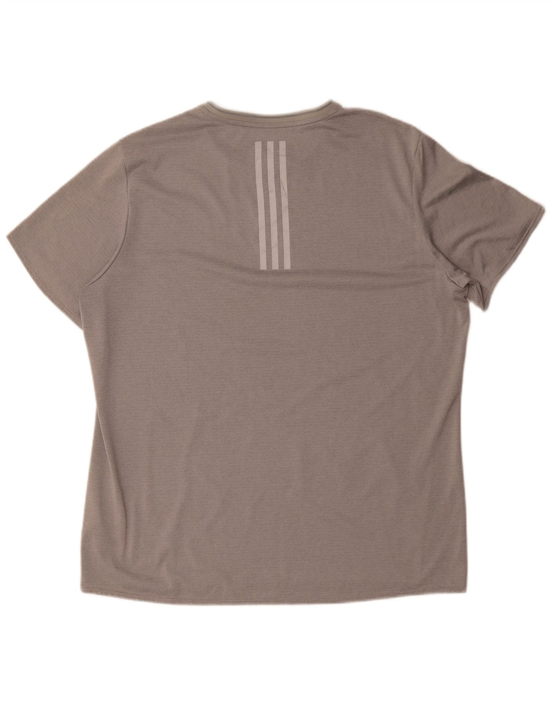Adidas Mens Running T-Shirt Top XL Cinza Listrado Poliéster