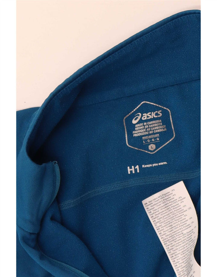 Asics Mens Pullover Treino Top Grande Azul Colorblock Poliéster Esportes