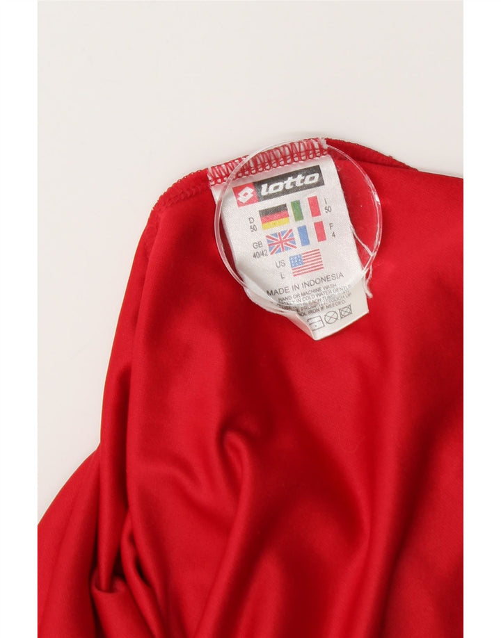 Camisa polo masculina Lotto Reino Unido 40/42 poliéster listrado vermelho grande