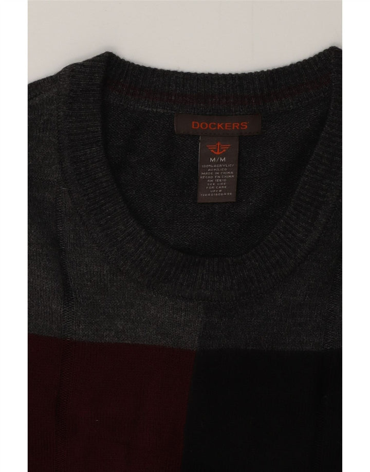 Suéter masculino DOCKERS com gola redonda e acrílico cinza médio