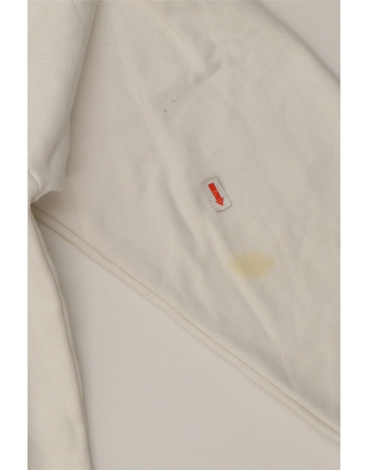 LEVI'S Womens Oversized Graphic Hoodie Jumper UK 6 XS White Cotton Vintage Levi's and Second-Hand Levi's from Messina Hembry 