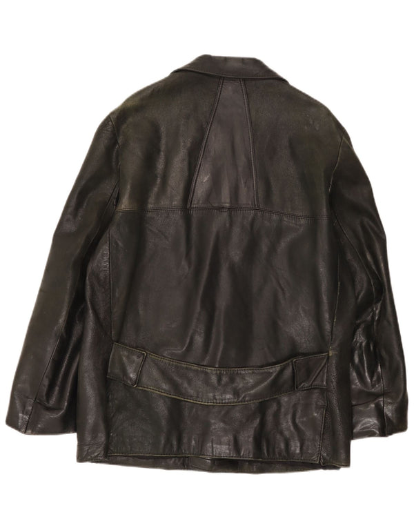 Jaqueta de couro masculina vintage UK 38 média preta