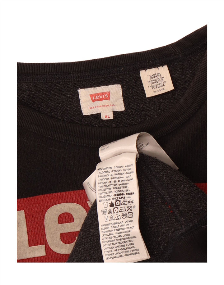 LEVI'S moletom gráfico masculino Jumper XL algodão preto