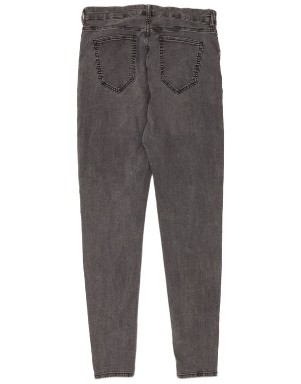 Marks & Spencer Jeans skinny femininos de cintura alta Reino Unido 16 Grande W32 L30 Cinza