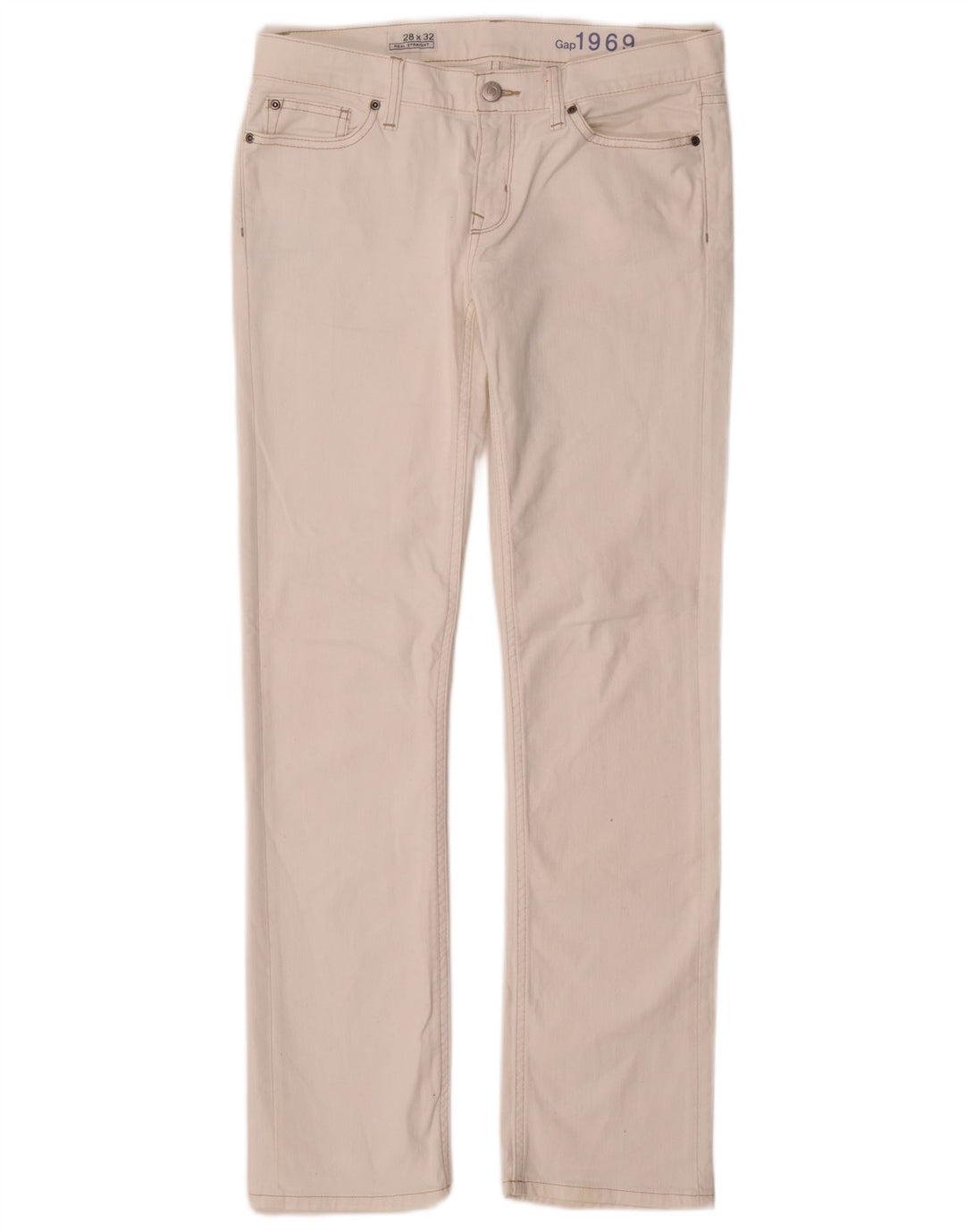 Jeans retos femininos Gap W28 L32 algodão branco