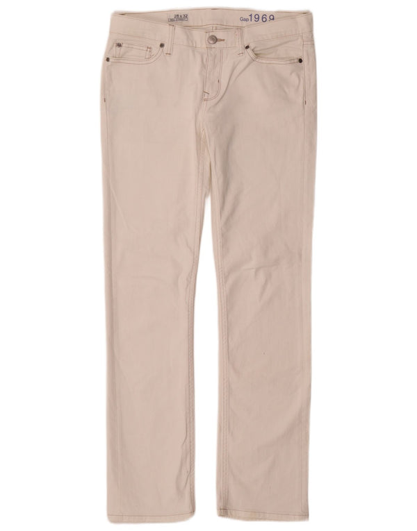Jeans retos femininos Gap W28 L32 algodão branco