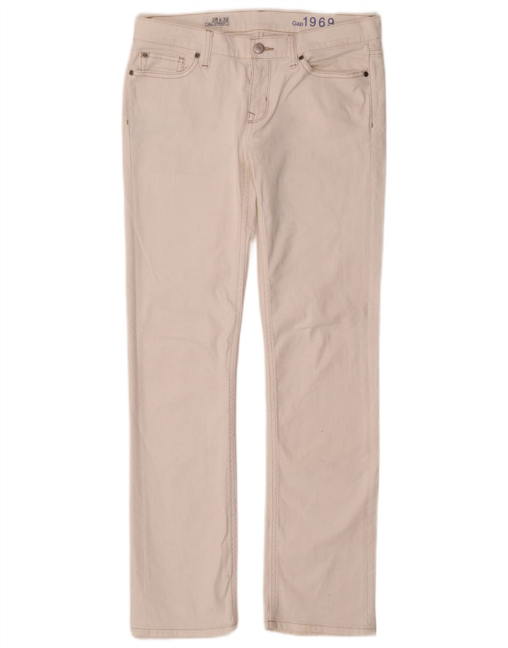 Jeans retos femininos Gap W28 L32 algodão branco