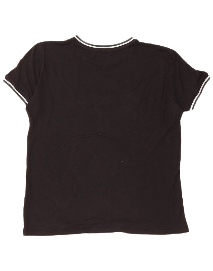 Camiseta feminina com estampa grande GUESS UK 6 XS preta