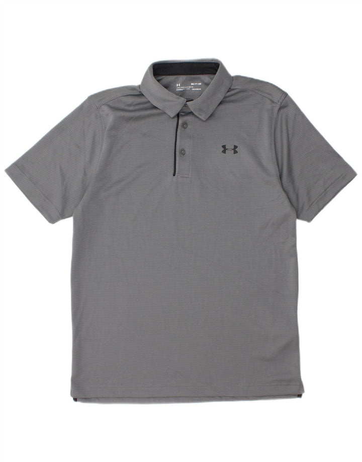 Camisa polo masculina Under Armour Heat Gear pequena cinza poliéster