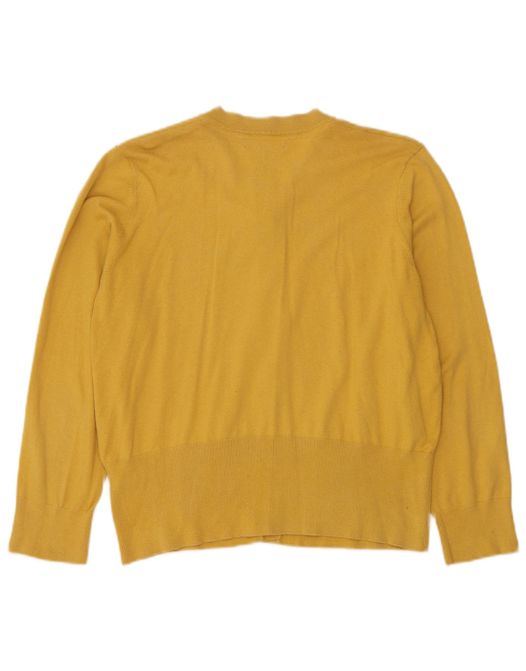 Suéter cardigã feminino Monsoon UK 22 3XL algodão amarelo