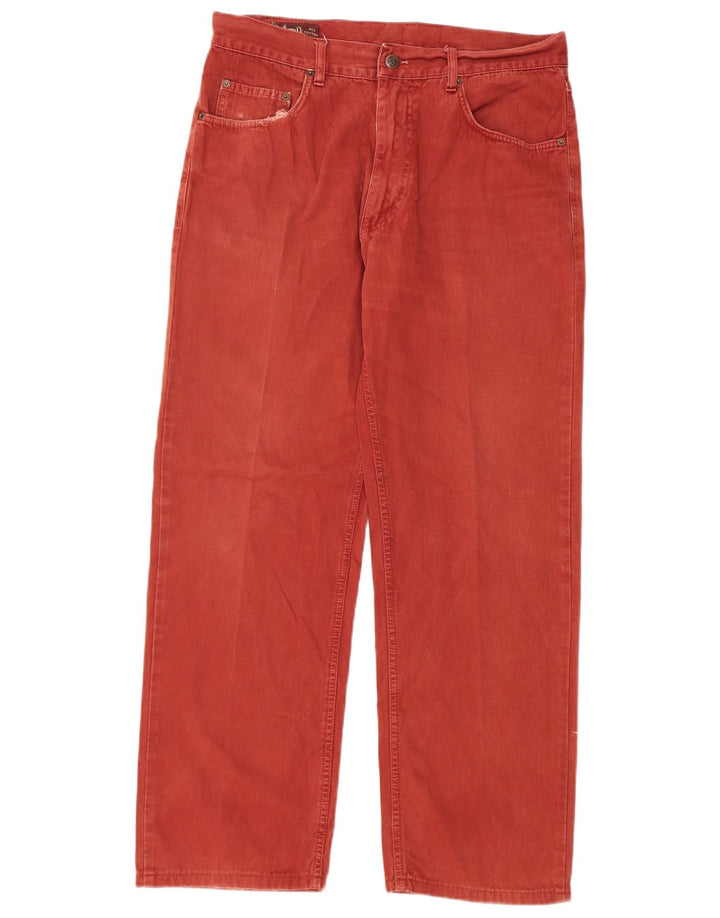 MARLBORO CLASSICS Calça masculina reta casual W33 L29 algodão marrom