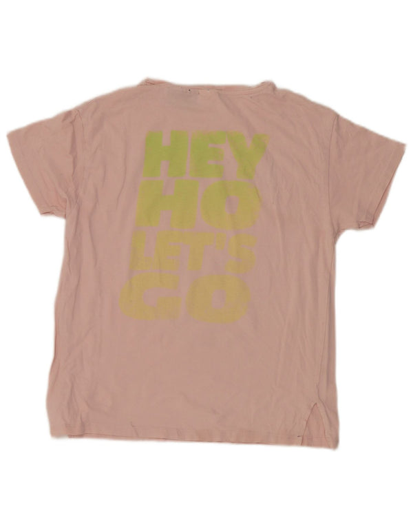 Zara Girls Camiseta gráfica Ramone Top 13-14 anos algodão rosa