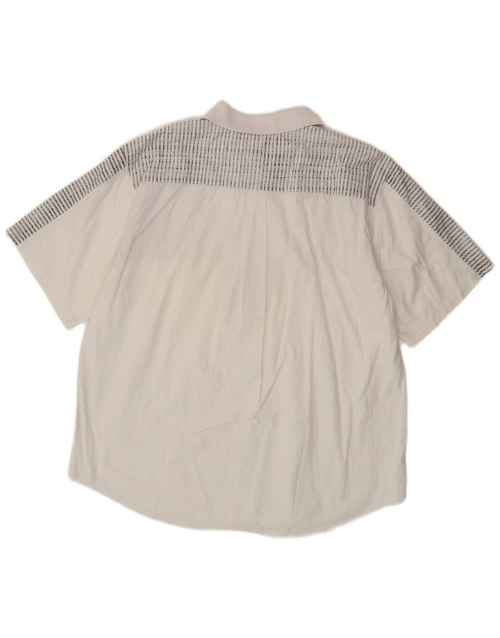 Pulôver masculino vintage de manga curta IT 52/54 listrado branco grande