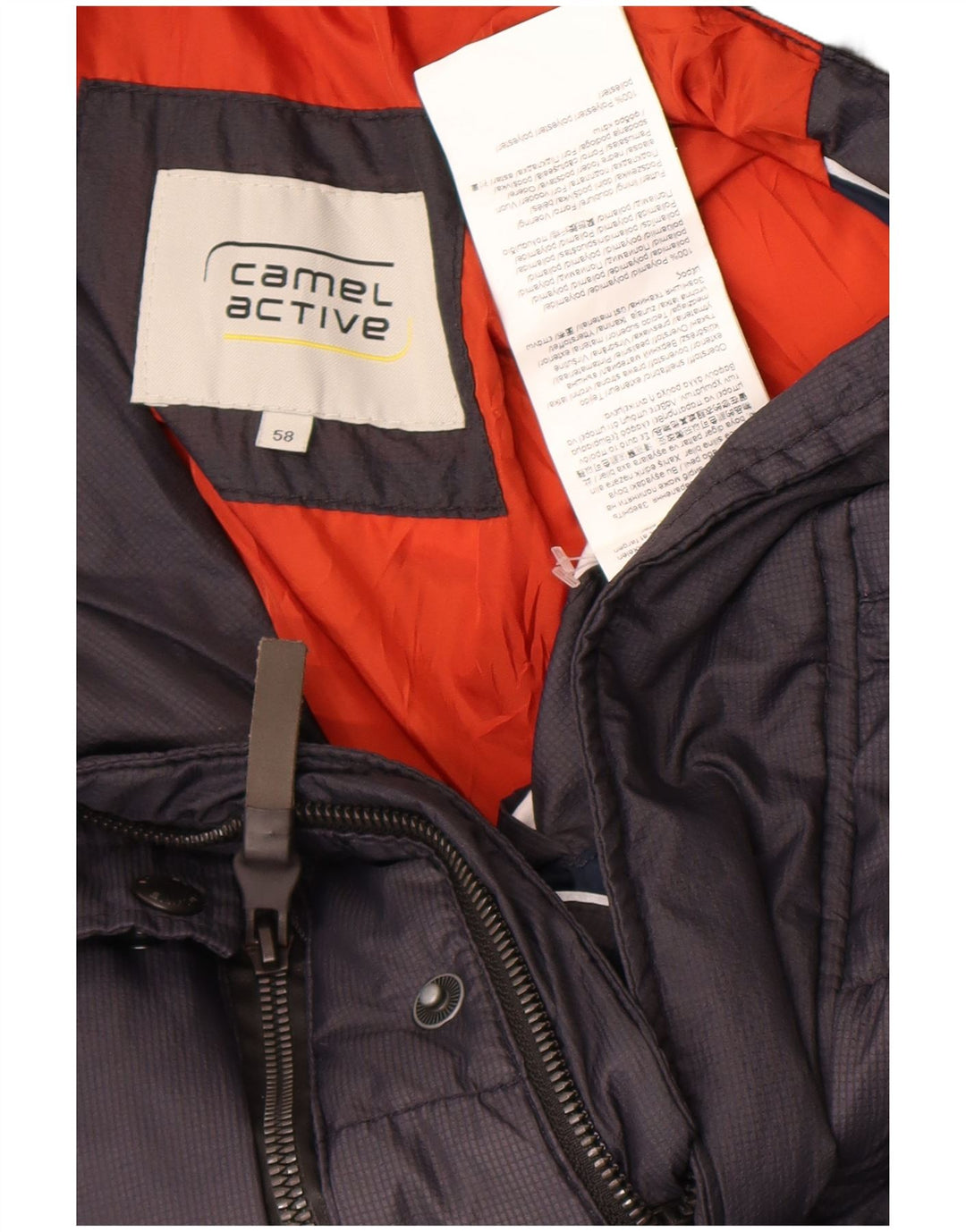 Jaqueta acolchoada masculina Camel Active IT 58 4XL cinza poliamida