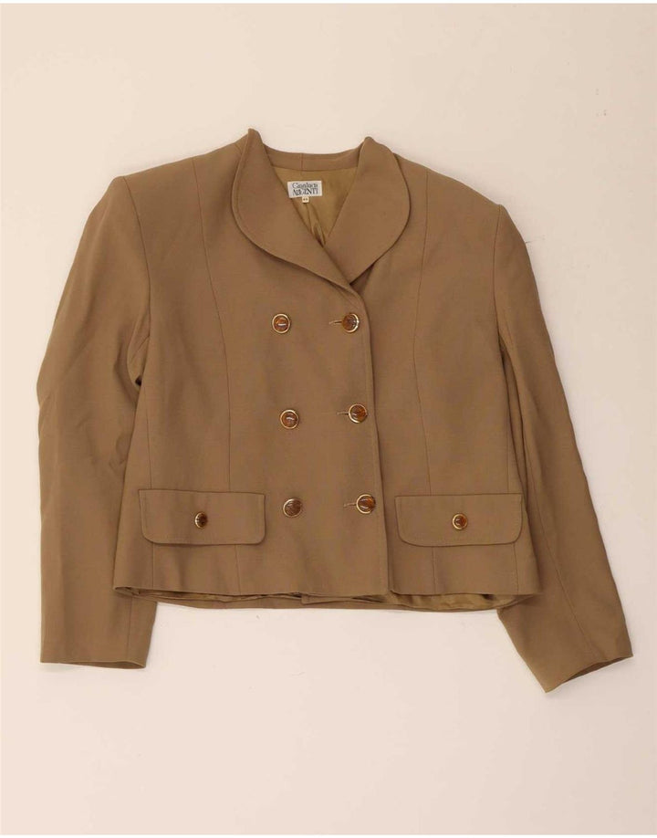 Conjunto de saia feminina vintage com peito duplo de 2 peças IT 44 médio W30 marrom