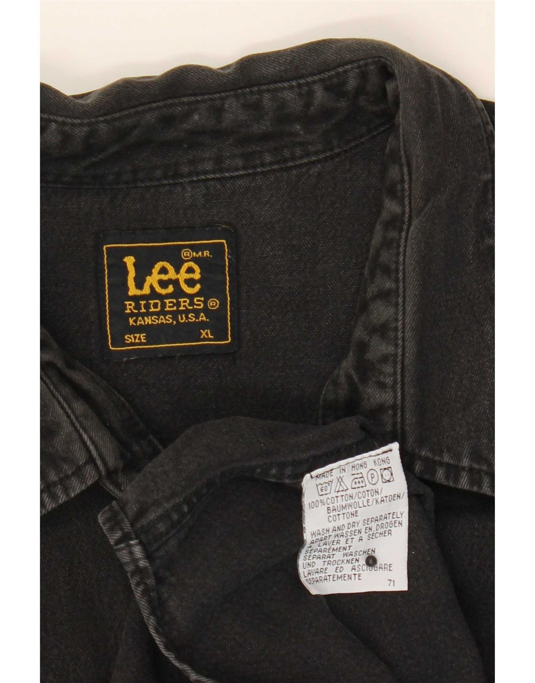 Lee Mens Riders Denim Camisa XL Algodão Preto
