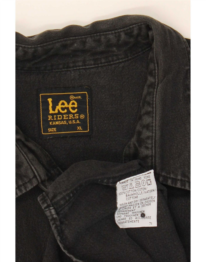 Lee Mens Riders Denim Camisa XL Algodão Preto