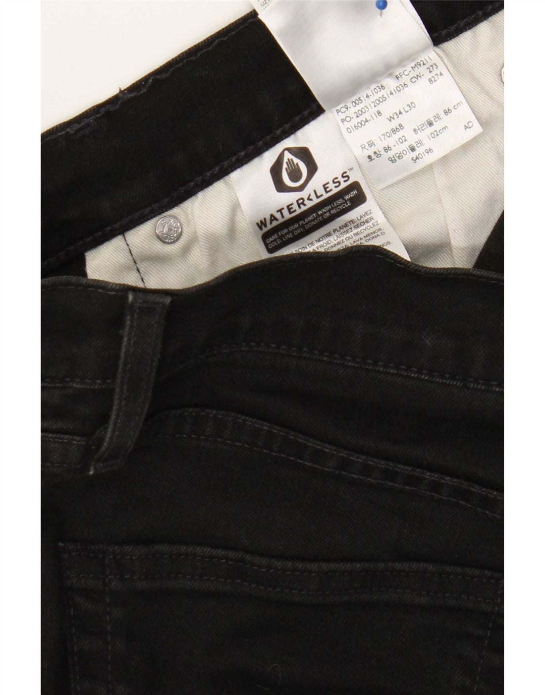 Calça jeans reta masculina Levi's W34 L30 algodão preto