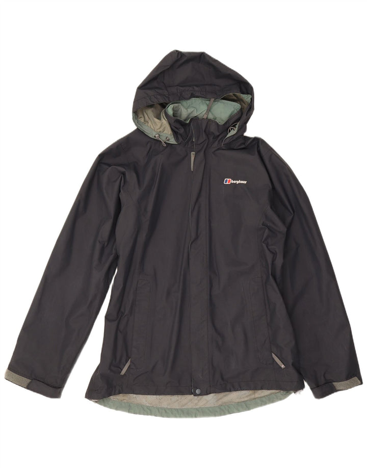 Jaqueta de chuva feminina com capuz Berghaus UK 16 grande azul marinho poliamida