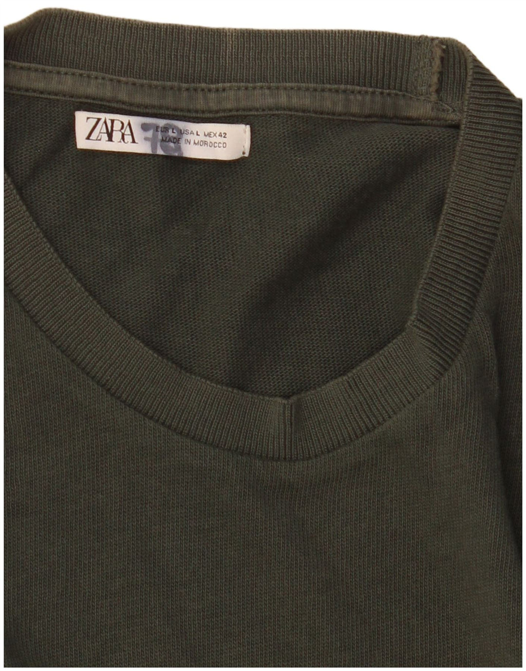 Camiseta masculina Zara Top grande cáqui