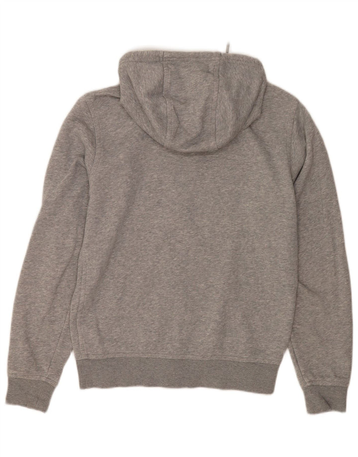 Suéter masculino Nike com capuz e zíper pequeno algodão manchado cinza