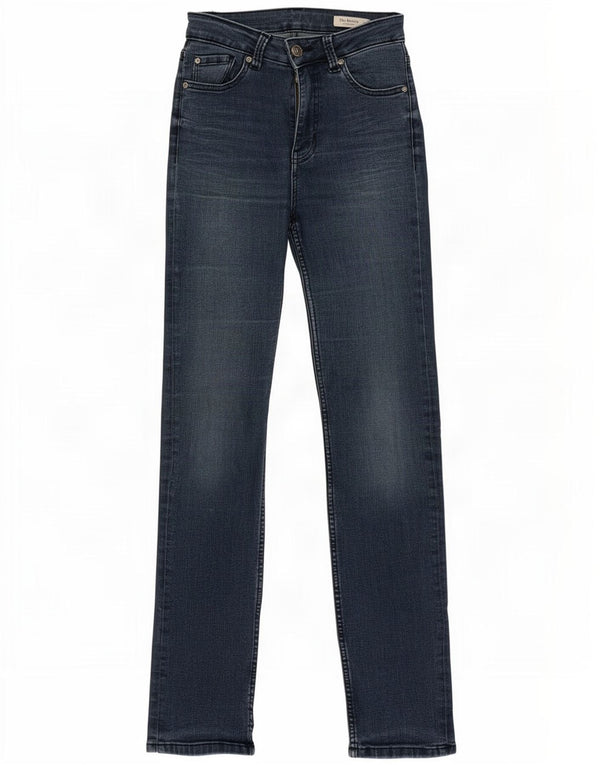 Calça jeans feminina Marks & Spencer The Sienna Straight UK 8 pequena W26 L30 azul