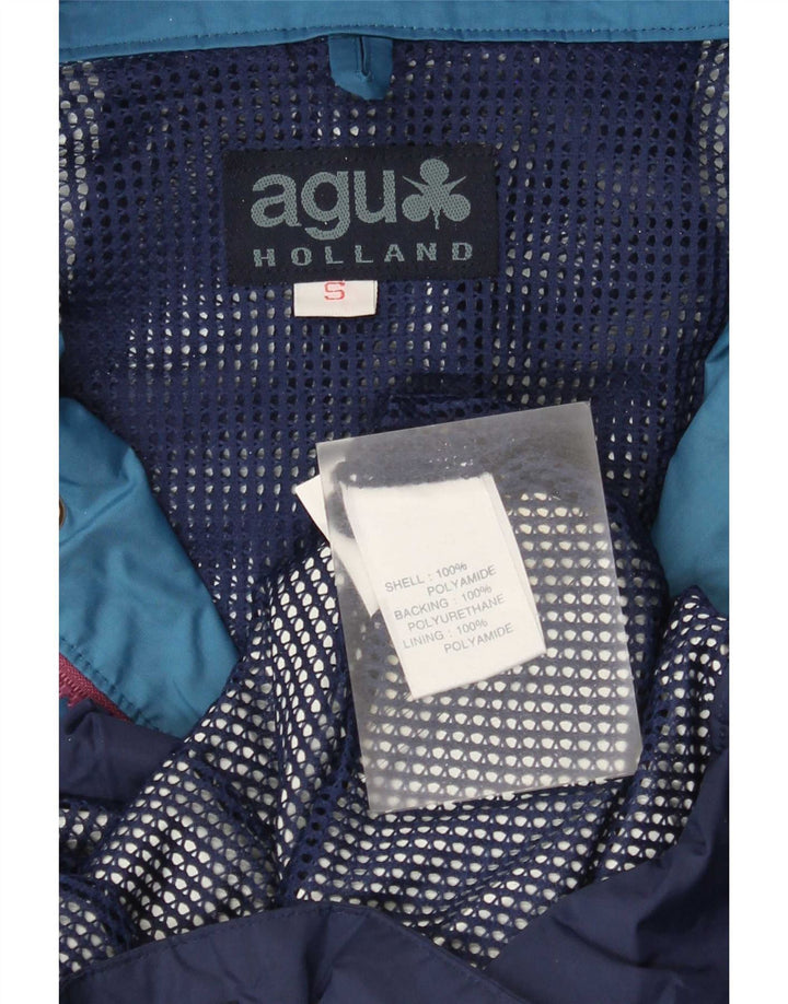 Jaqueta de chuva masculina Agu com capuz UK 36 poliamida colorblock azul pequena