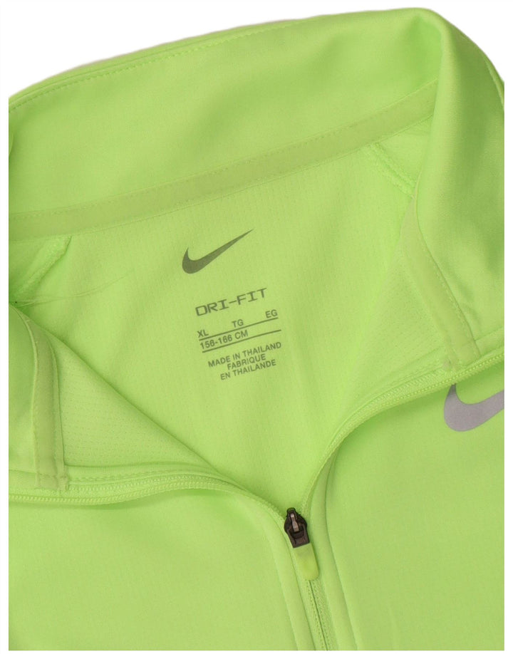 Nike Meninos Dri Fit Zip Neck Pullover Treino Top 13-14 Anos Verde