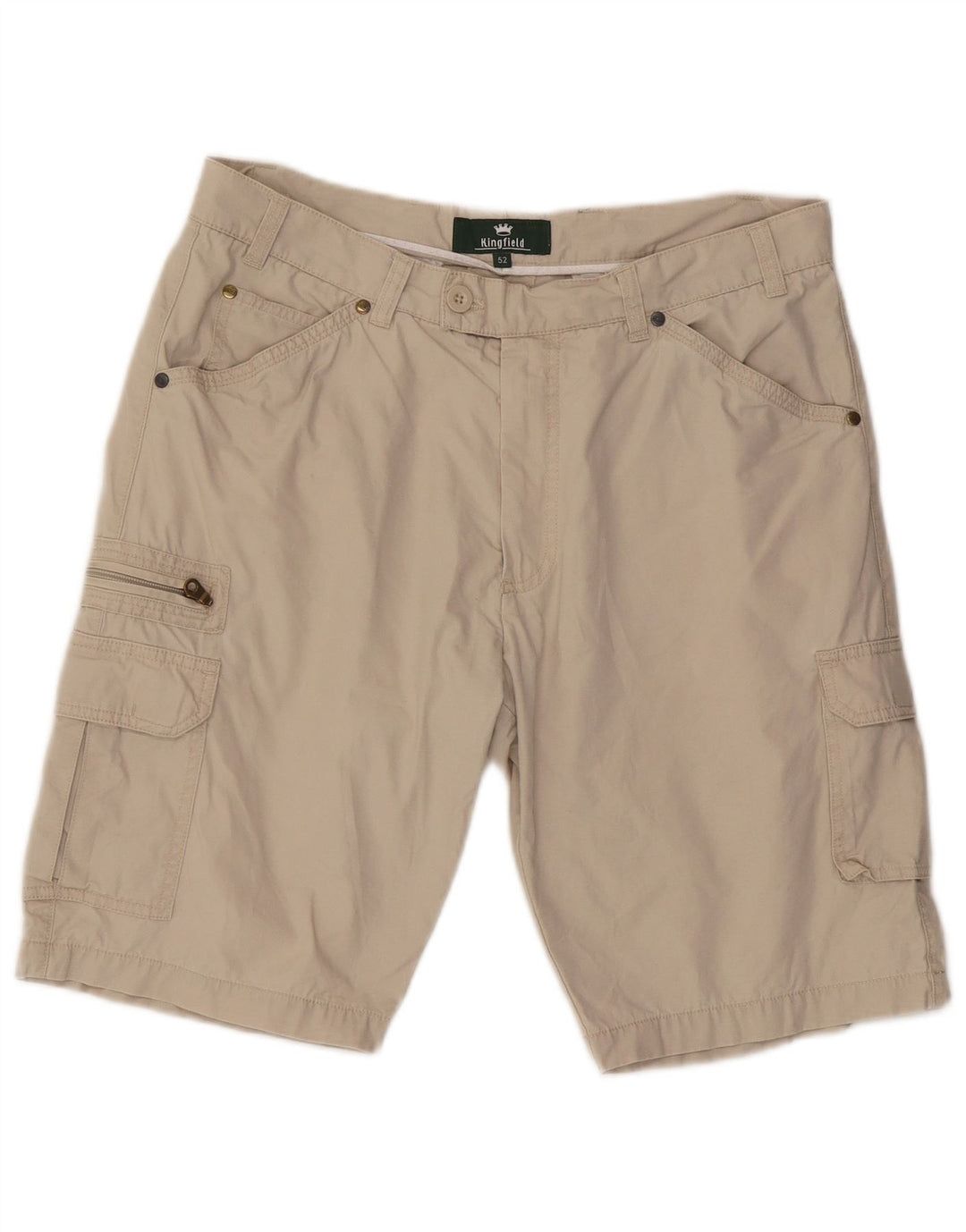 Kingfield Mens Cargo Shorts IT 52 XL W34 Algodão Bege