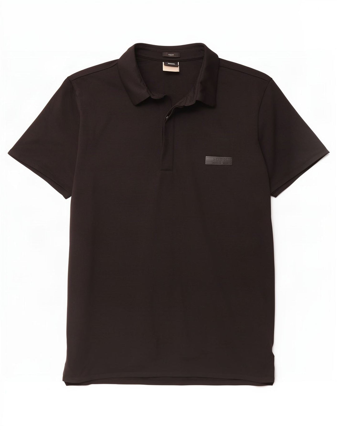 Camisa polo masculina Hugo Boss Slim Fit poliamida preta média