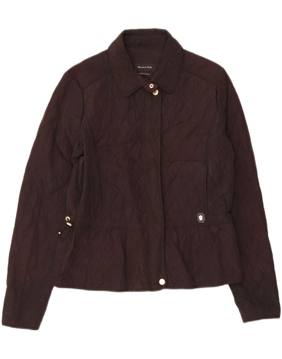 MASSIMO DUTTI Womens Quilted Jacket UK 14 Medium Brown