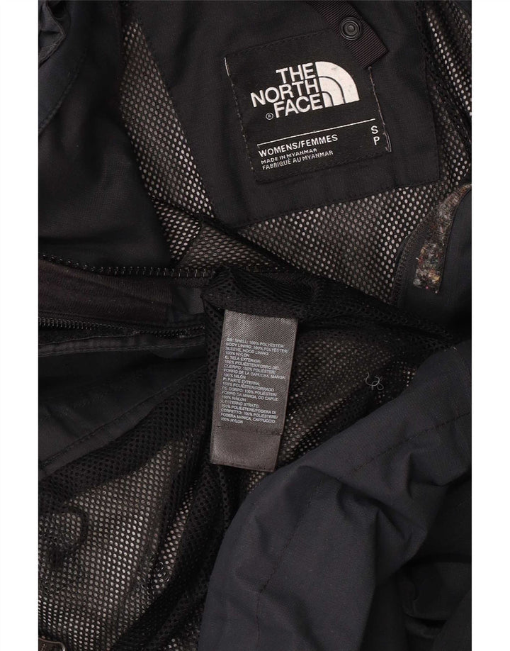 Jaqueta de chuva com capuz feminina The North Face UK 10 pequena poliéster preta